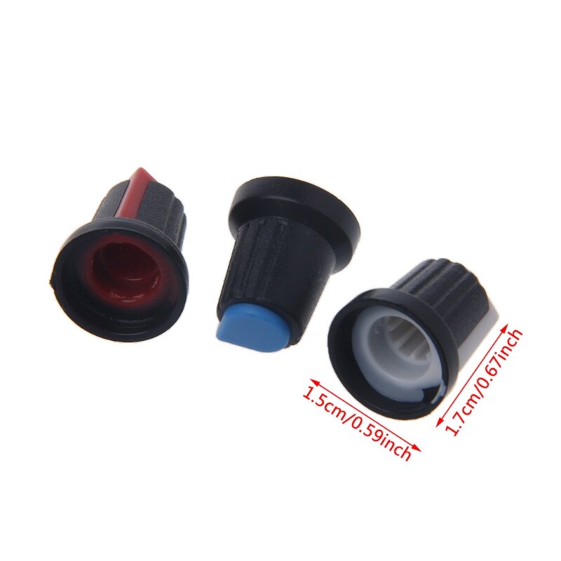 Bouchon de bouton rotatif de contrôle d'arbre de potentiomètre de 10 pièces 15mm x 17mm