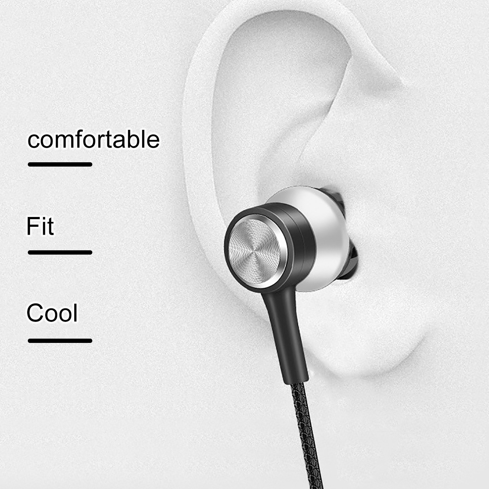 Kabelgebundene Kopfhörer mit Mikrofon für Laptop-Kopfhörer, In-Ear-Kopfhörer mit Mikrofon, 3,5-mm-Kabel-Ohrhörer für Telefon und Android
