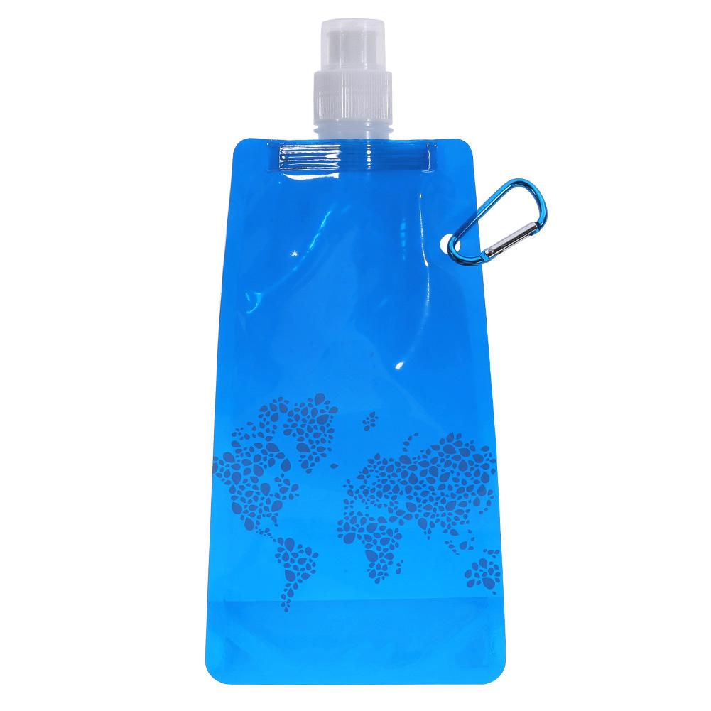 Foldbar vandpose ultralet silikone vandflaske taske bærbar udendørs sportsforsyning vandreture camping bløde kolbe vandposer: Blå