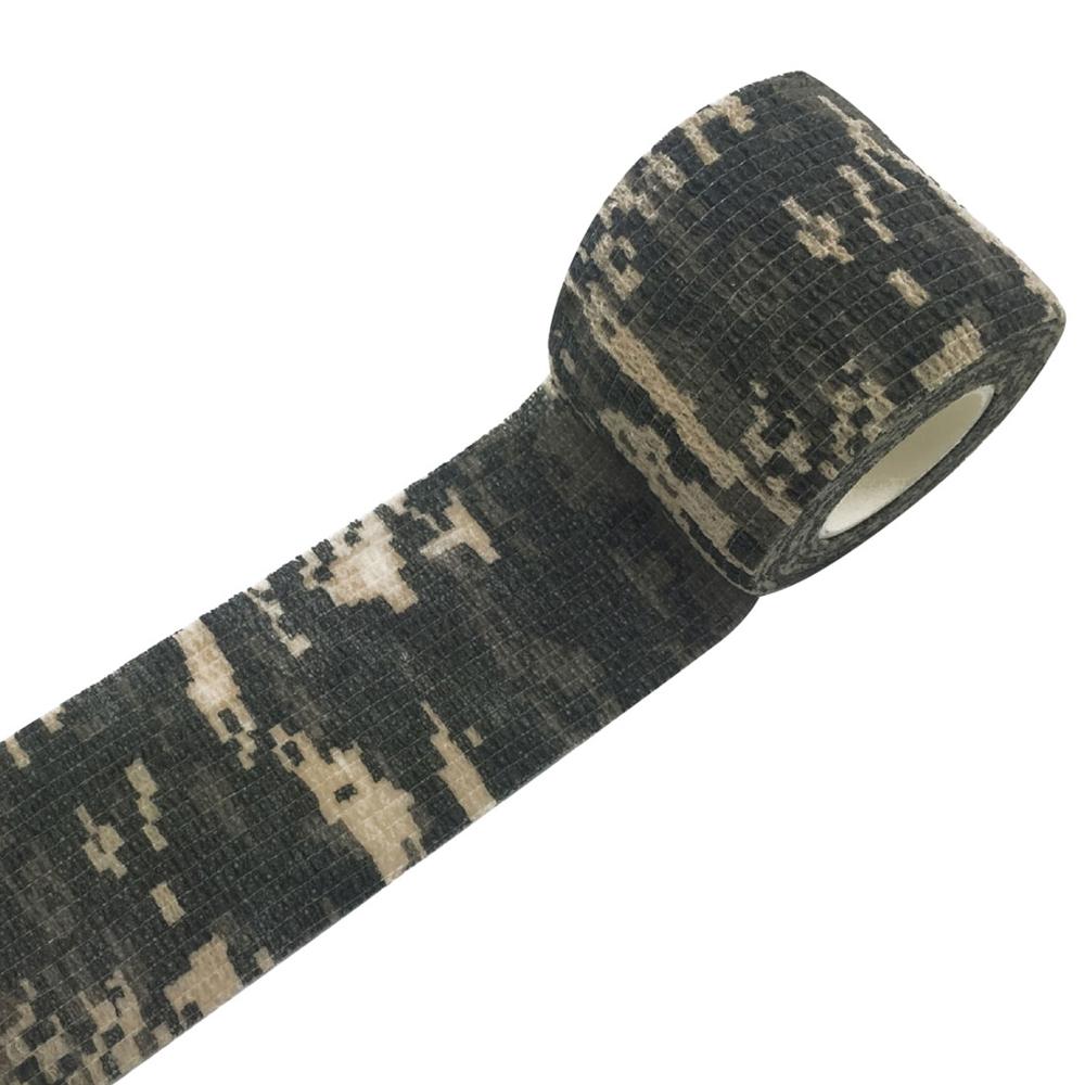 Army Camo Camouflage Elastic Tape Durable Disposable Waterproof Nonwoven Wrist Wound Bandage Sports Support Tatoo Grip Wrap: White