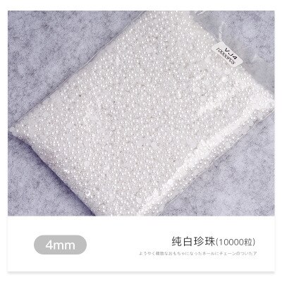 1 sac/10000 pièces Mix tailles blanc Nail Art conseils demi/rond perles 3D ongles perles strass décoration Salon de beauté manucure approvisionnement: 4