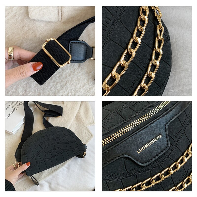 Chain MINI Stone Parrten Crossbody Bags For Women Winter Shoulder Handbags Female Travel Branded Trending Hand Bag