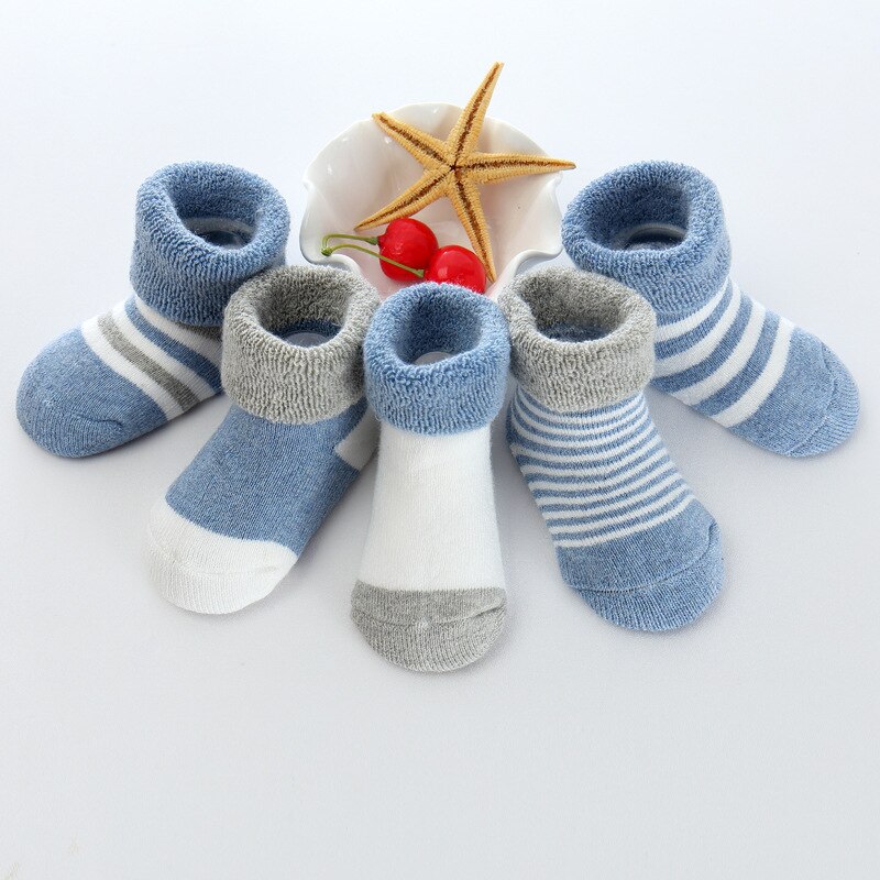 5 Stks/partij 3-12M Zachte Katoenen Baby Meisjes Jongens Sokken Pure Baby Accessoires Kinderen Sokken: baby socks5011 / 3M