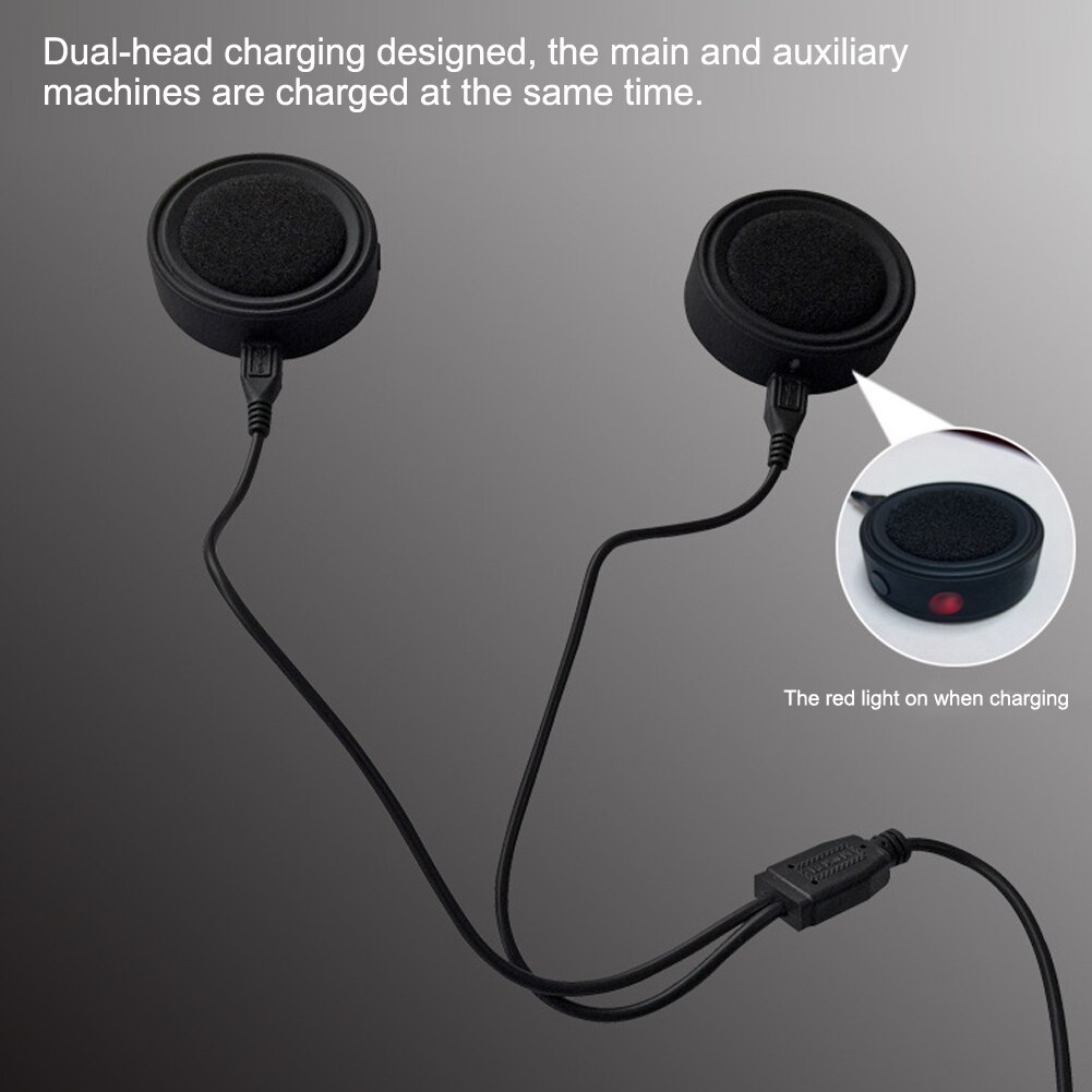 BT17 Waterproof Bluetooth Helmet Headphone Stereo Music Motorcycle Riding Hands-Free Headset Dual-Head Charging