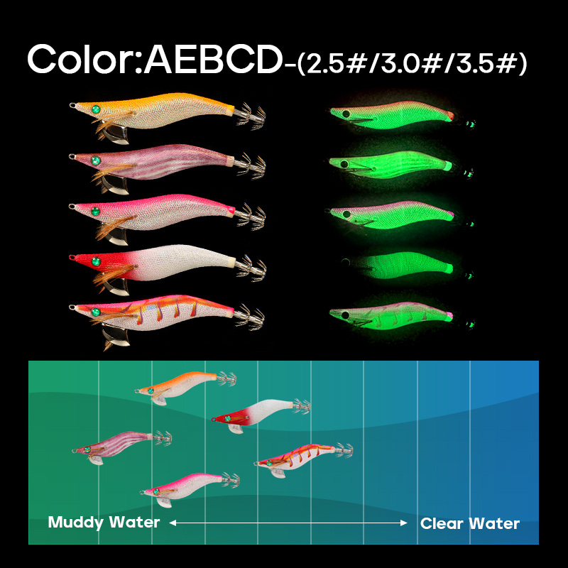 LETOYO 3.5# 3.0# 2.5# Cebo de calamar que se hunde Cebo de calamar luminoso Cebo de pesca artificial EGING Para Señuelo de pulpo Webfoot Pesca de Sepia Oficinalis EGI Señuelo de pesca en el mar