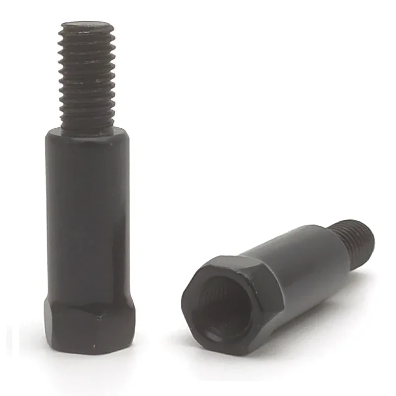 Adaptador de espelho traseiro para motocicleta, extensão mais longa, preto, m8, 8mm, m10, 10mm, anti-horário, direita, esquerda, parafuso de mudança de rosca