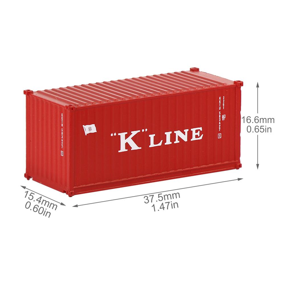 C15007 3pcs Model Trains Freight Car N Scale 20&#39; Container 1:160 20ft Container Cargo Box