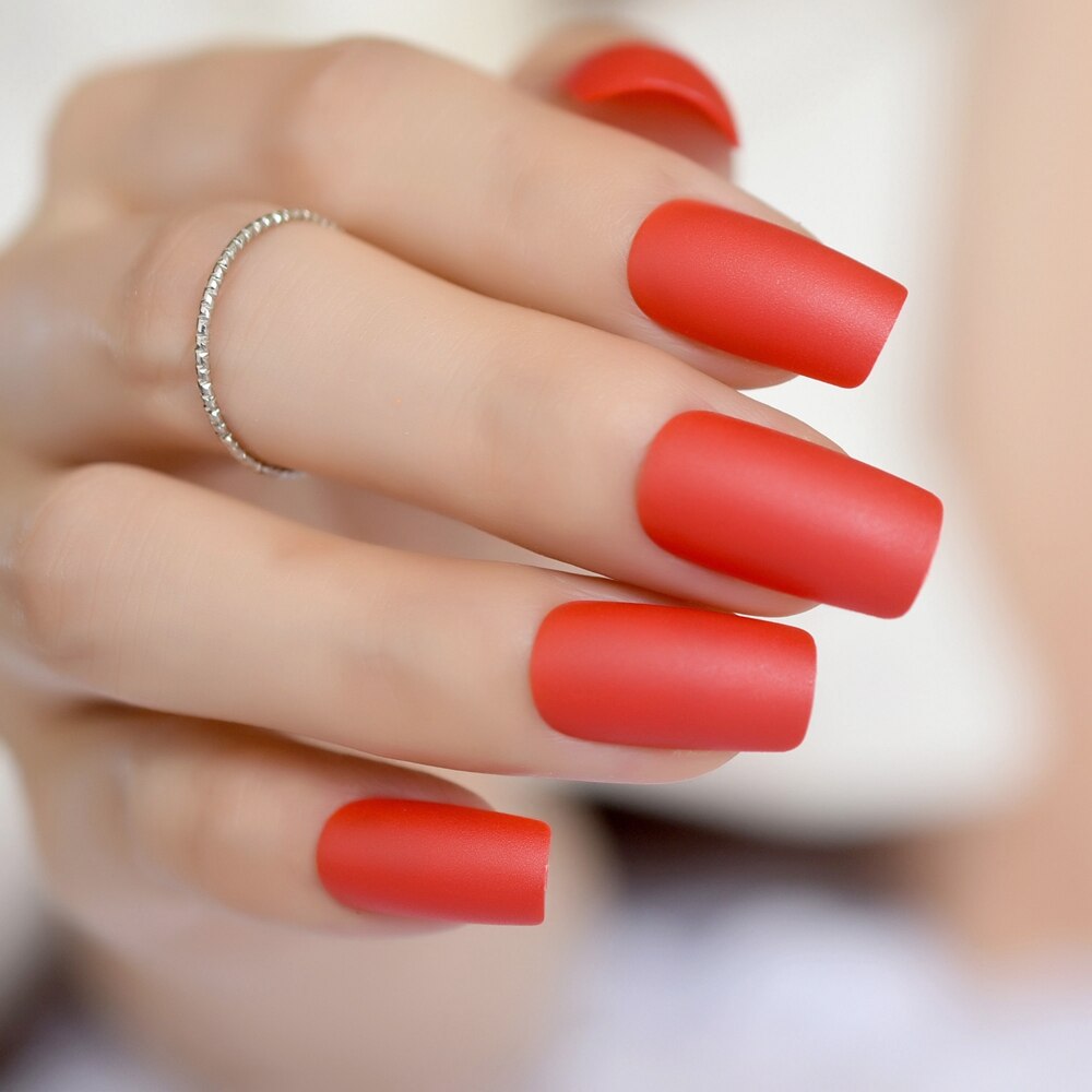 Uñas postizas instantáneas esmeriladas, uñas artísticas cuadradas verdes mate, DIY, puntas de uñas artificiales de medio-largo para mujer a elegir: F27-267M