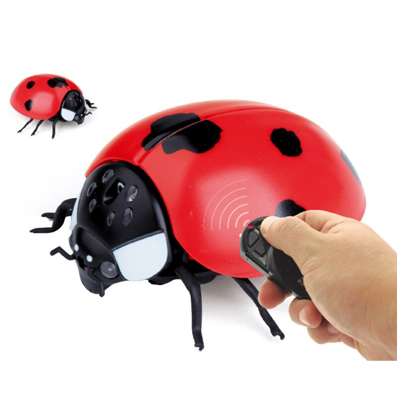 RC Insects Model Simulation RC Infrared Induction Insect Toys Scary Tricky Fly Bee Ladybug Toy: Ladybug without Box