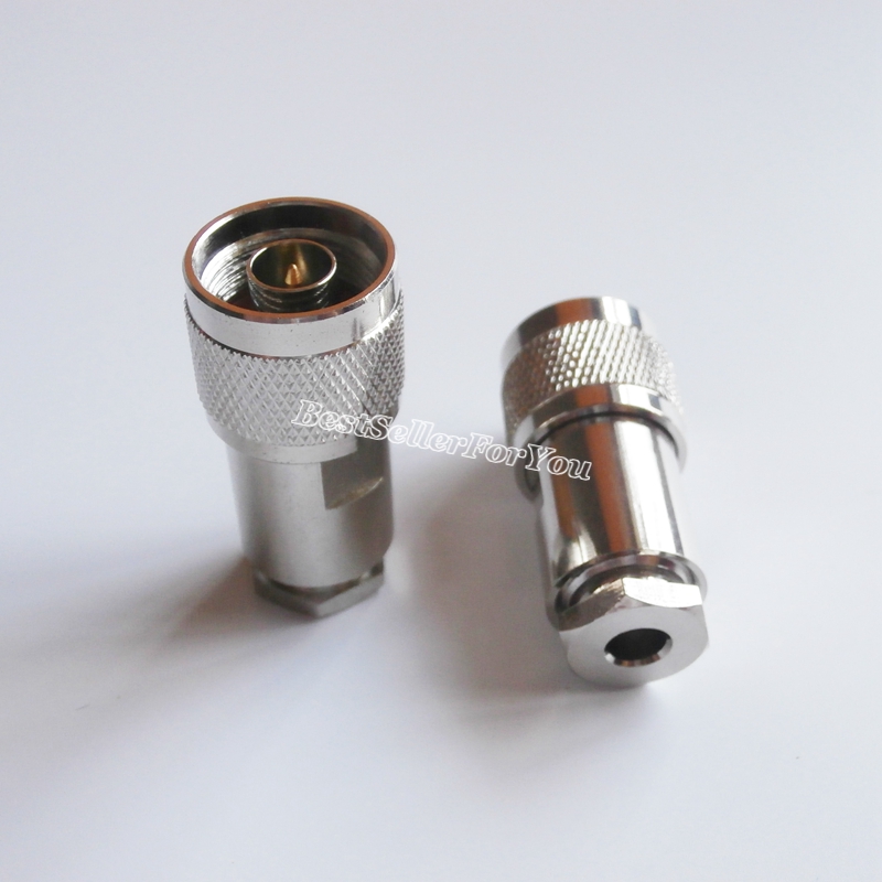Connettori N Maschio Per Cavo Coassiale - 2 Pezzi - Per RG58, RG142, LMR195, RG400 - Impedenza 50 Ohm