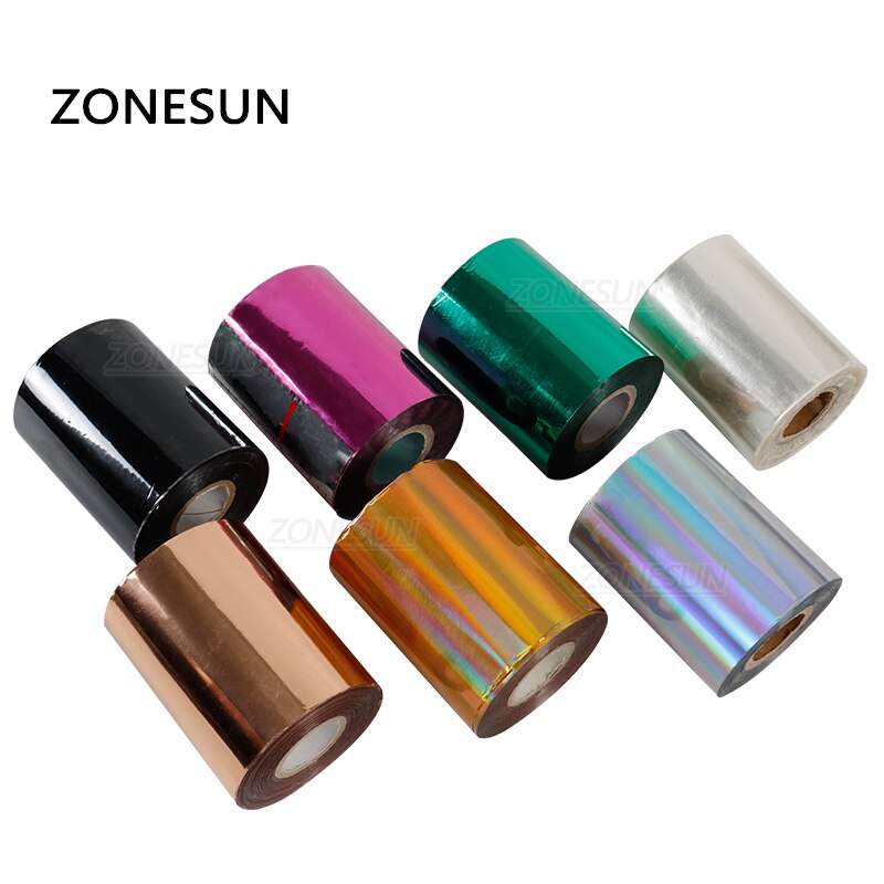 ZONESUN 10cm Rollen Heißer Folie Stanzen Papier Wärme Transfer Eloxiert vergoldet Papier für Leder PU Brieftasche Heißer folie stanzen handwerk