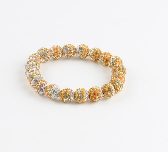 10mm 4 stks/partij j3656 mix Geleidelijke Verandering multicolor gemengde Crystal Disco Pave Ball bead Armbanden Armbanden voor mannen vrouwen: 4