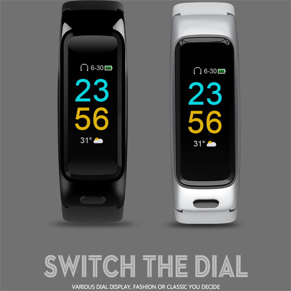 Bracelet connecté Bluetooth BY51, 2 en 1, capteur d'activité physique avec suivi du rythme cardiaque/tension artérielle, 696