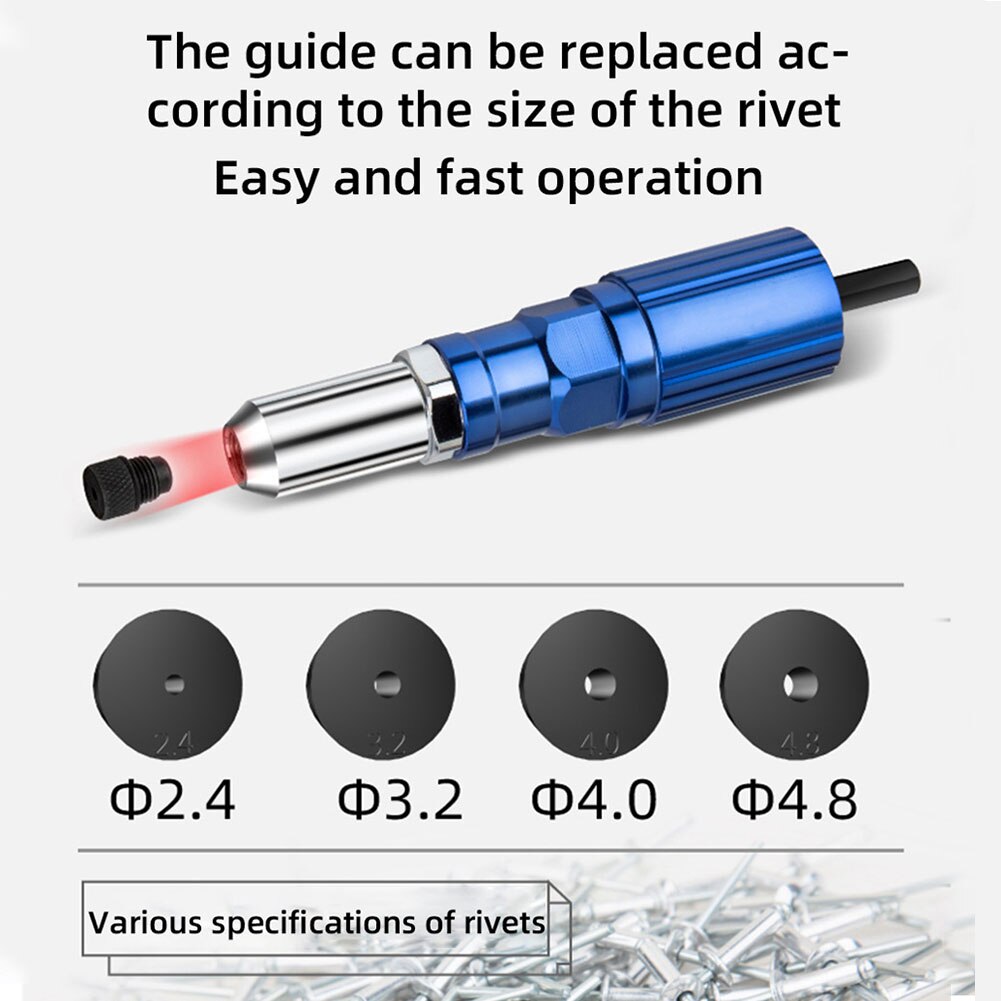 Klinknagel Adapter Set Vervanging Accessoires Draadloze Klinken Anti Slip Power Boor Draagbare Tool Elektrische Insert Moer Professionele
