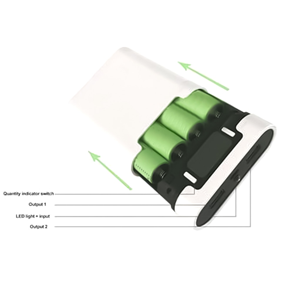 Portable 4 Slot 18650 Battery Charger LCD Display DIY Power Bank Case Enclosure