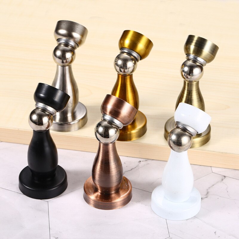 JD Thicknessed Stainless Steel Magnetic Sliver Door Stop Stopper Holder Catch Floor Fitting With Screw For Family Home Hardware