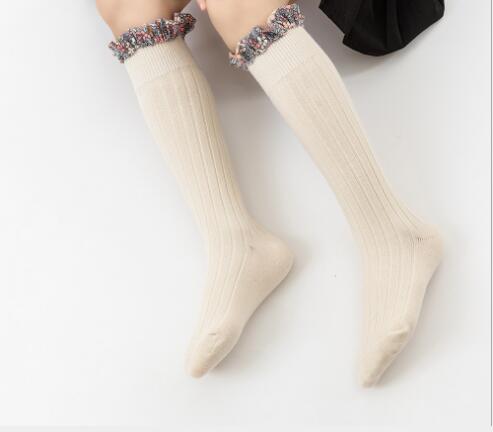 0-8 Jaar Lente Zoete Meisje Tube Sokken Kleine Bloem Kant Baby Sokken Mode All-Match prinses Sokken: d / 0-2year