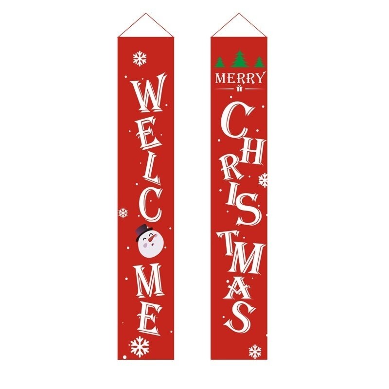 2 Pcs Christmas Banner Curtain Christmas Curtain Festival Decoration Christmas Decoration