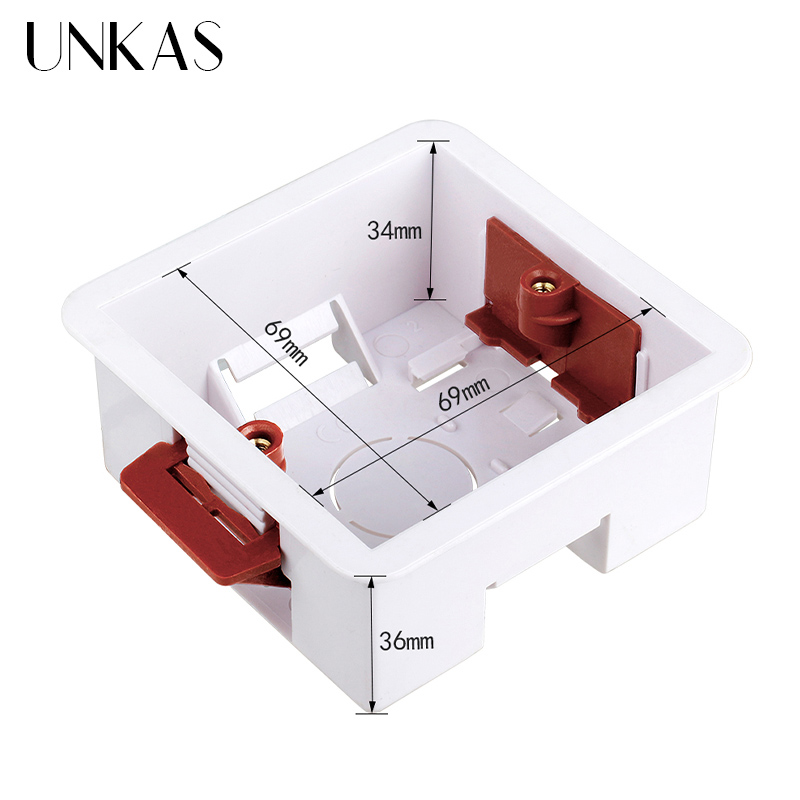 UNKAS Dry Lining Box For Gypsum Board / Drywall / Plasterboad 34mm Depth Wall Switch Socket 86mm / 146mm / 172mm Cassette