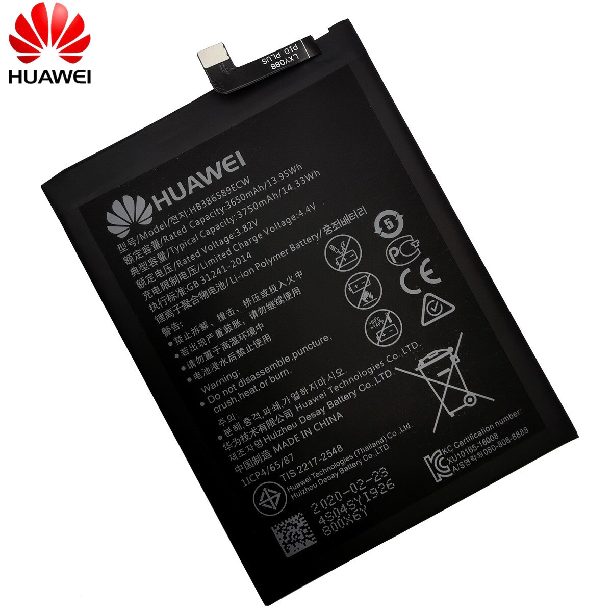 Hua Wei Original 3750mAh HB386589ECW Battery For Huawei P10 plus Honor 8X View 10 V10 BKL-L09 BKL-AL20 BKL-AL00 Batteries +Tools