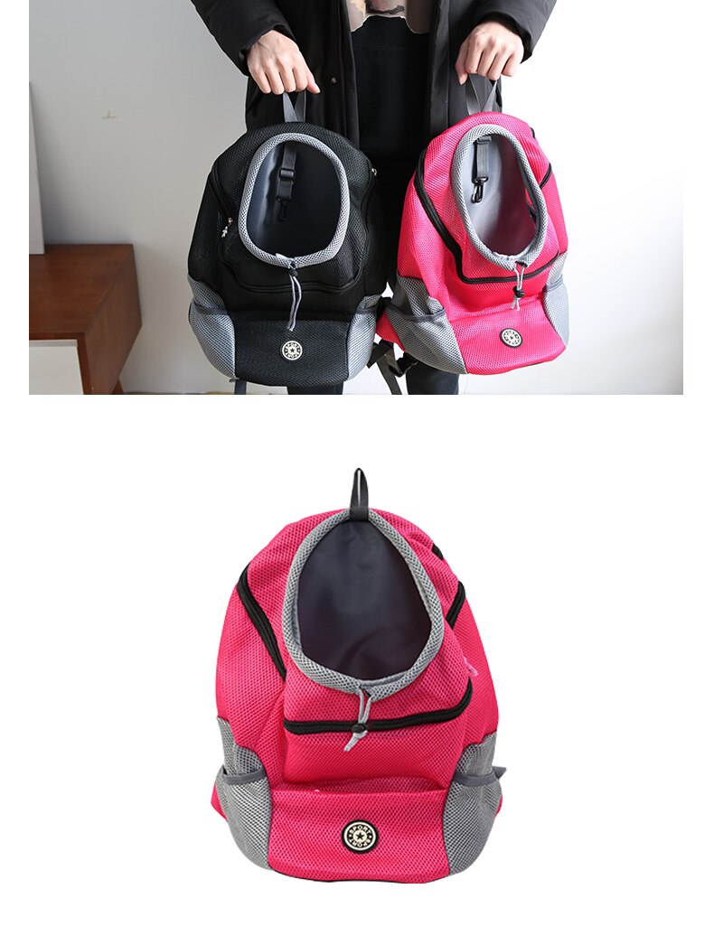 Tragbare Haustier Hund Katze Träger Tasche Doppelt Schulter Reise Rucksack draussen Vorderseite Taschen Oxford Gittergewebe Atmungsaktiv Hund Haustiere Zubehör