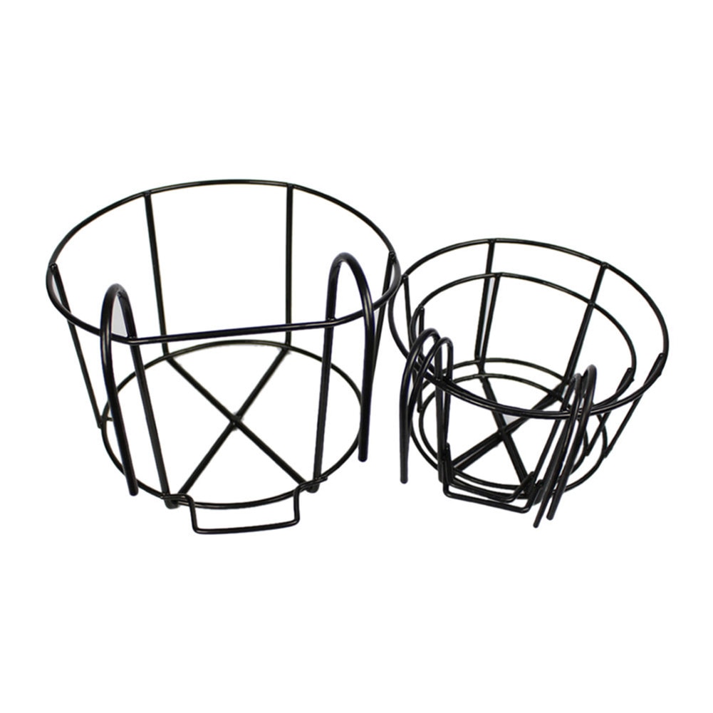 Flower Pot Basket Holder Iron Craft Balcony Garden Plant Planter Vase Organizer With Round Hook Home Patio Gadget Decoration