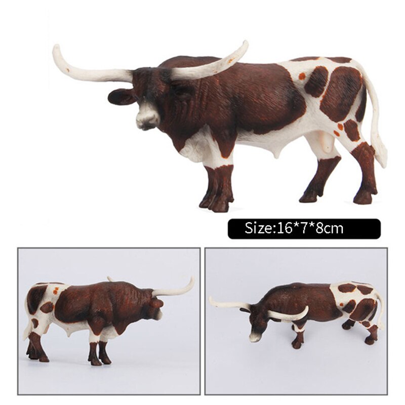 Animal toy model solid simulation set children's farm animal toys student cow buffalo Buffalo Bison ornaments: K