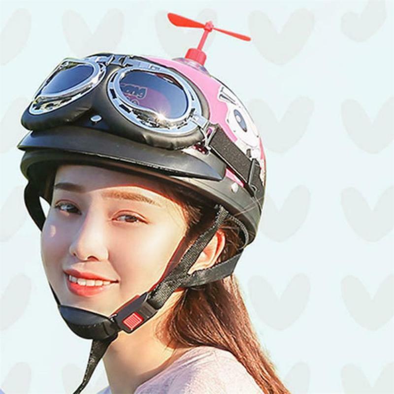 1 Uds., ventilador para casco de motocicleta, accesorios de decoración, ventosa, ventosa, hélice, diversión infantil, Libélula de Bambú