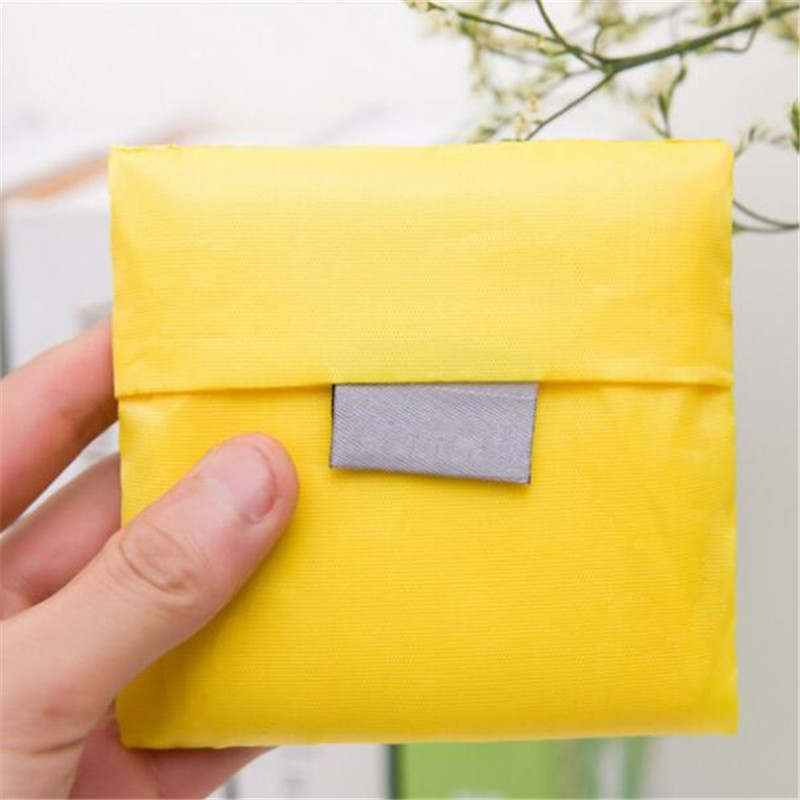 Einfarbige, faltbare Einkaufstasche, umweltfreundliche, wiederverwendbare Einkaufstasche aus Oxford-Stoff, lässige Einkaufstasche mit großem FassungsvermöGen, Aufbewahrungstasche für Zuhause, Zubehör: Gelb