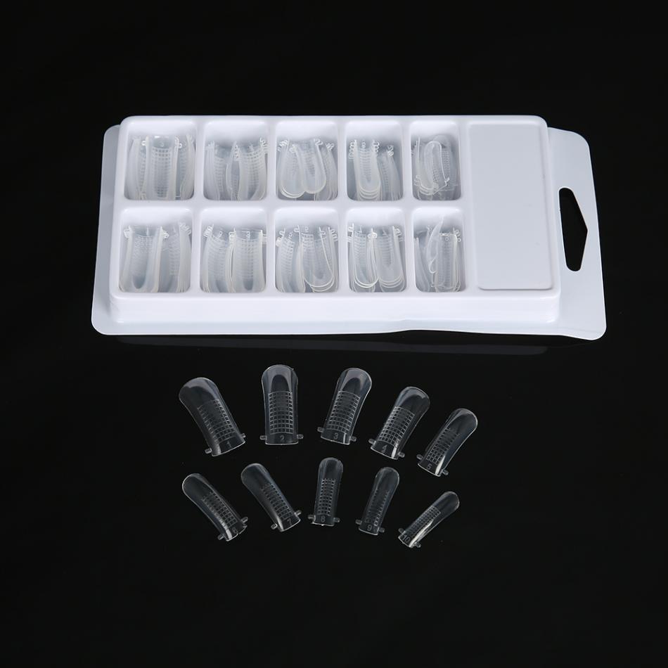 100pcs/Set Clear Nail Forms Full Cover Quick Building Gel Mold Tips Nail Extension DIY Nails Accessories Manicure Make Up Tools