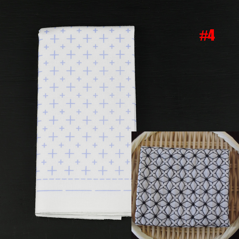 Sashiko kit,Pre-printed pattern, Sashiko Sampler Kit,10 patterns option,DIY for Crafters, Beginner Kits,White Towel Kit: 4