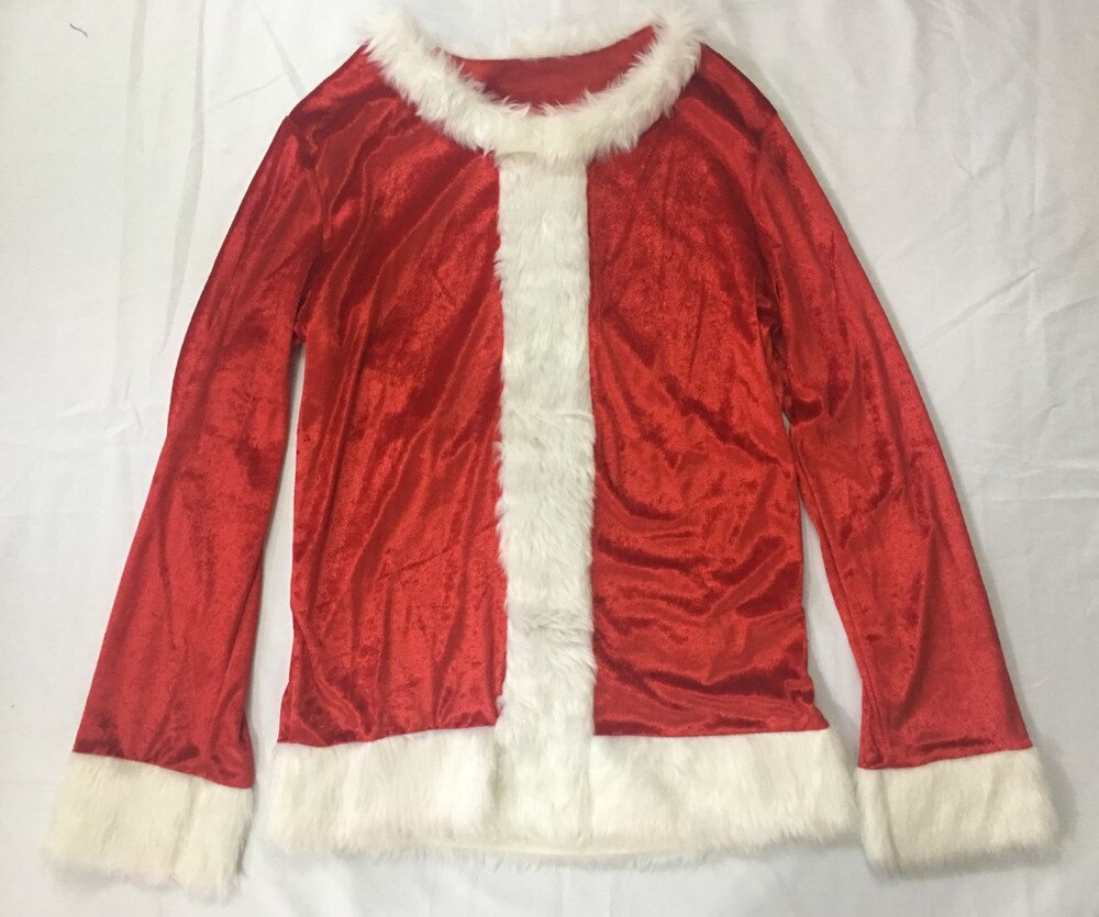 6Pcs Deluxe Santa Claus Costume A Full Set Of Christmas Costumes Red Velvet Santa Claus Christmas Cosplay Clothes Luxury Suit