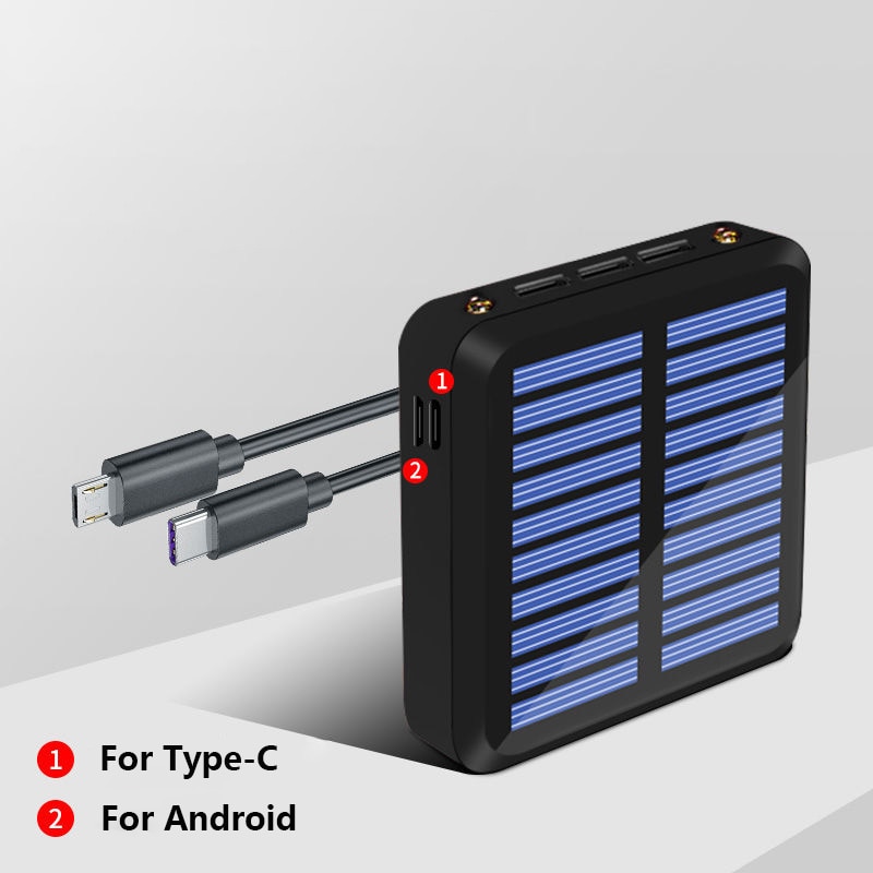 Caricabatterie da 10000mah per banca di energia solare per iPhone Huawei batteria di ricarica rapida per telefono cellulare Samsung Galaxy Xiaomi