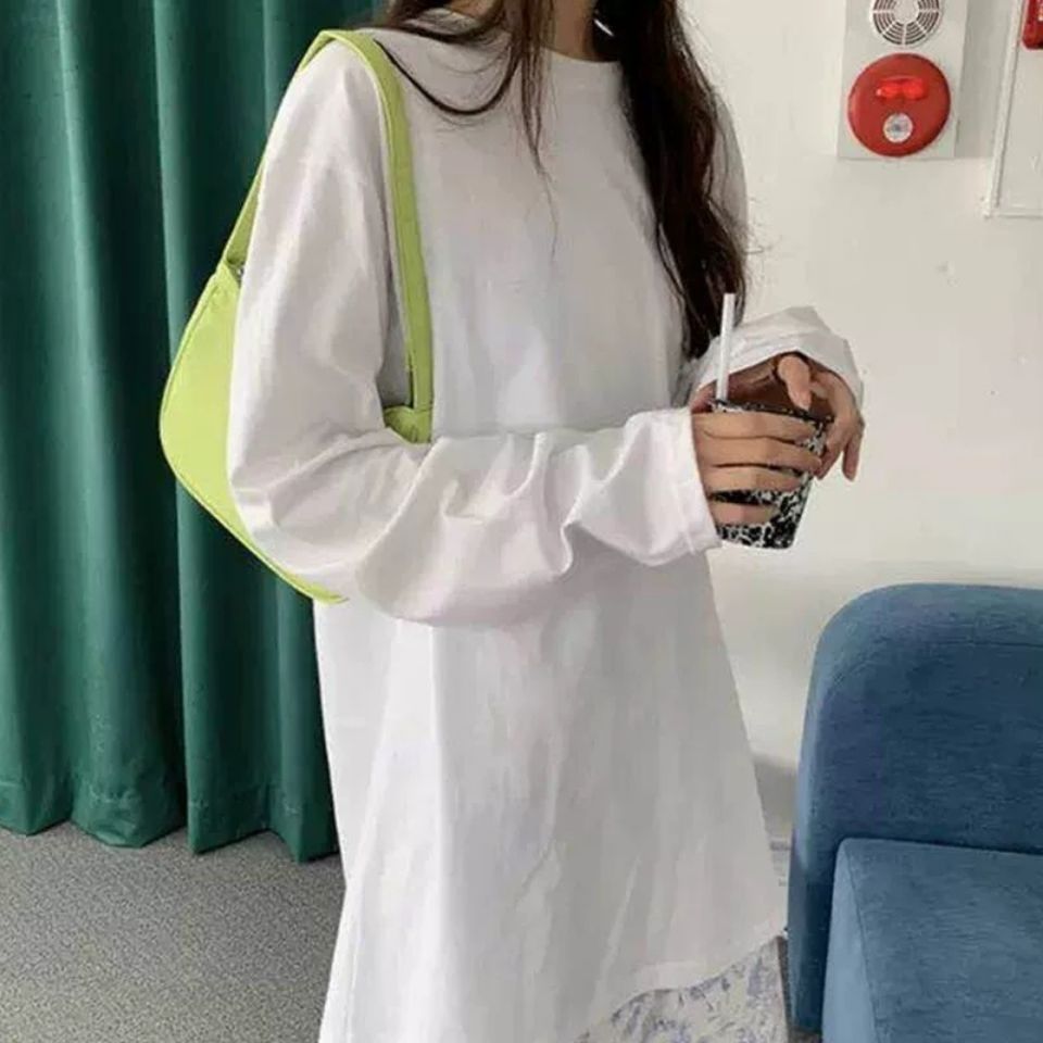 Grote Capaciteit Mode Dames Oksel Schoudertas Casual Nylon Hobos Vrouwen Handtassen Effen Kleur Eenvoudige Vrouwelijke Clutch Portemonnee: Fluorescerende Gele