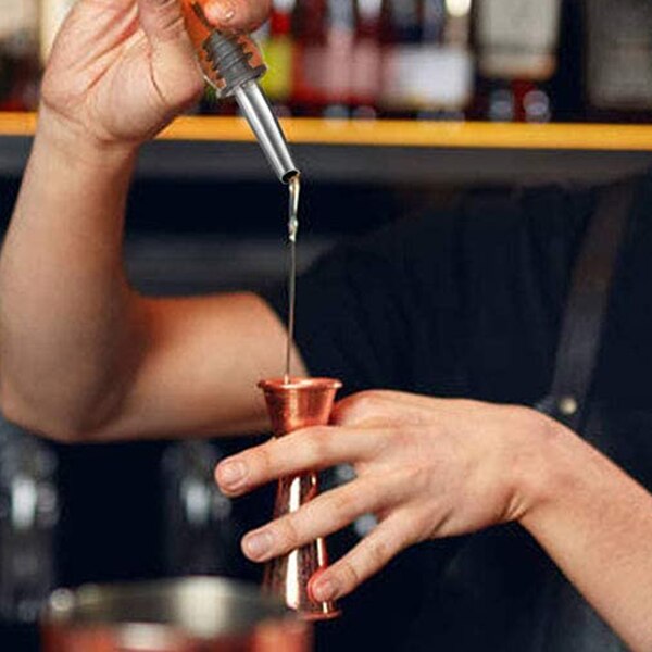 6Pcs Stainless Steel Pourers,Speed Pourer, Liquor Bottle Pourers and Vinegar Tapered Stopper Spout,with Sealed Dust Caps