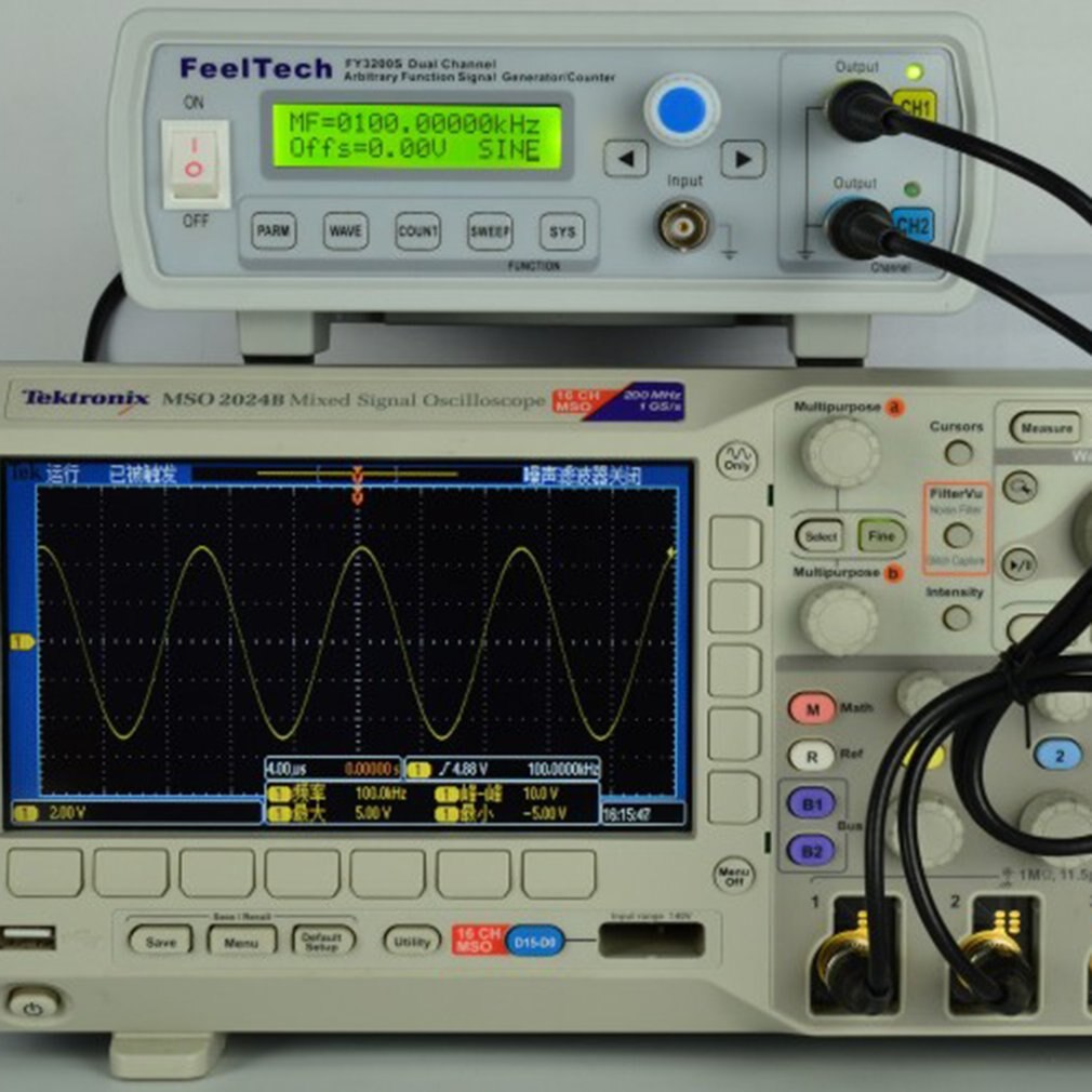 Felltech  fy3200s 6 mhz digital dds dual-channel funktion signalkilde generator vilkårlig bølgeform / pulsfrekvensmåler us
