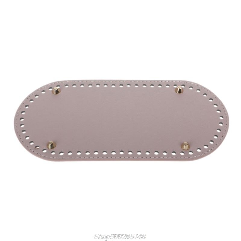 1 pc ovale lange bodem voor breitas pu leer 60 gaten damestassen handgemaakte diy knutselvervangingstas  jy18 20: Donkergrijs