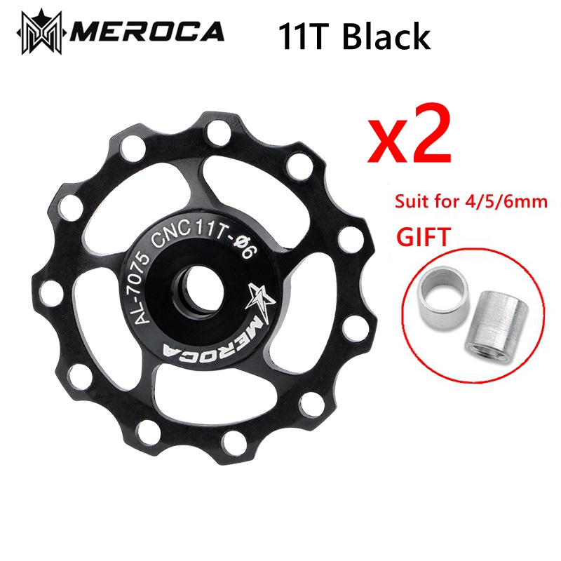 MEROCA 2 stücke MTB Rennrad Schaltwerk Rolle einstellen Fahrrad Jockey führen Rad Unterstützung 8-11 Geschwindigkeit 11T 13T für Shimano Sram: Gelb