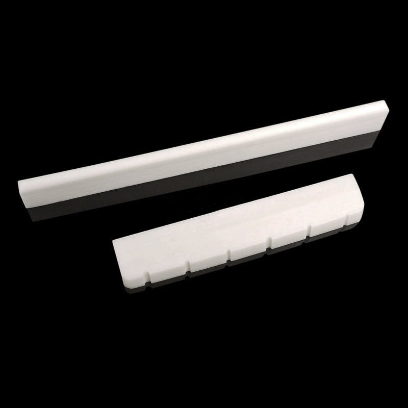 NUOVO 2pz Chitarra Classica Ponte Spilli bufalo osso sella dado Scanalato Fondo Piatto impostato