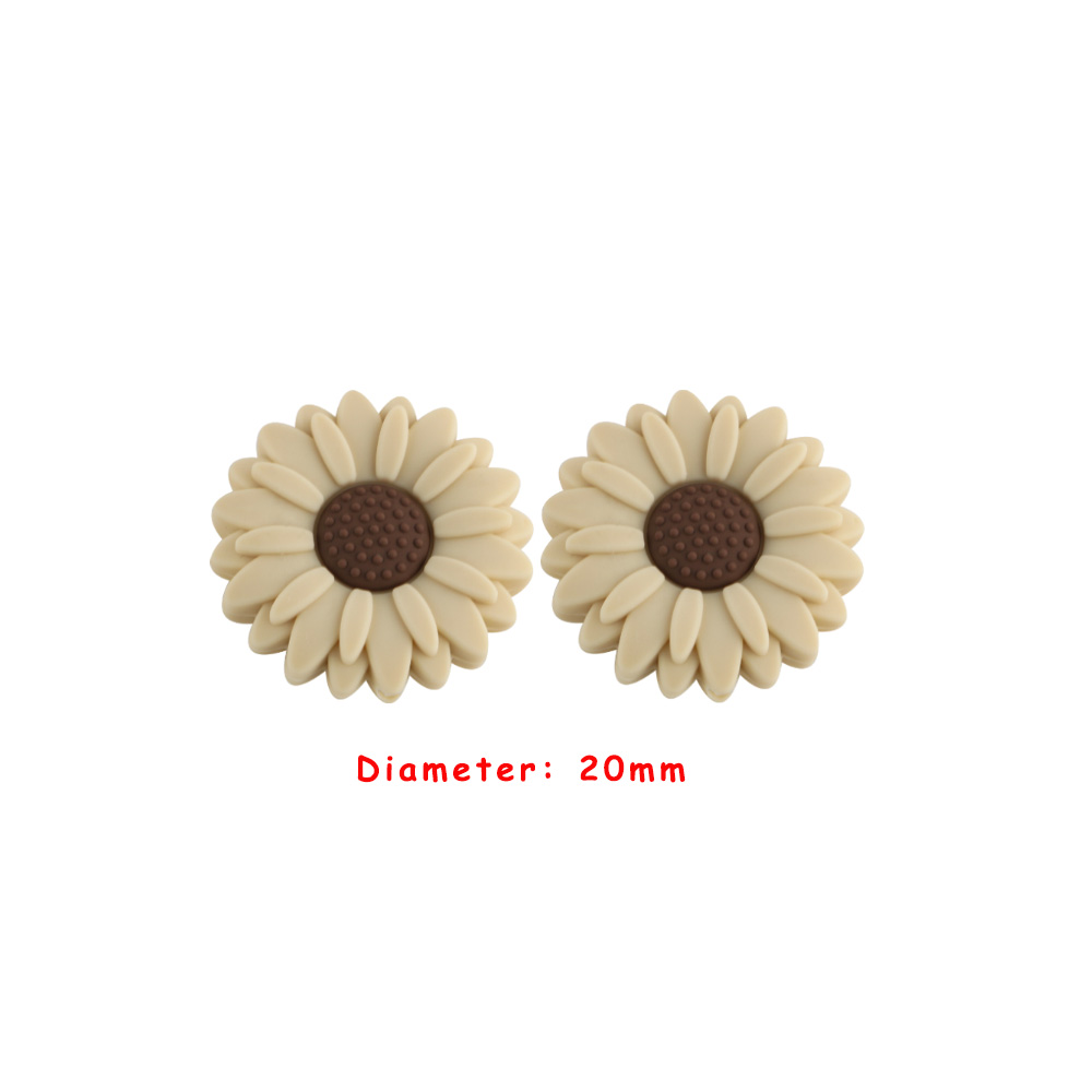 Sunrony 10 Stück Mini Blatt Blume Silikon Perlen für Schmuckherstellung Lebensmittelqualität DIY Schnullerkette Halskette Zubehör Babyspielzeug