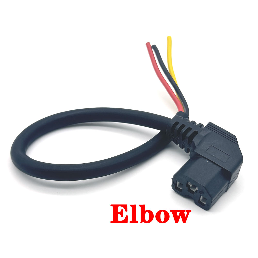 E-Bike Accu Oplaadstekker Drie Verticale Oplaadaansluiting Met 12awg Kabel Draad Elleboogconnector Voor 60V 72V Elektrisch Voertuig: Blauw