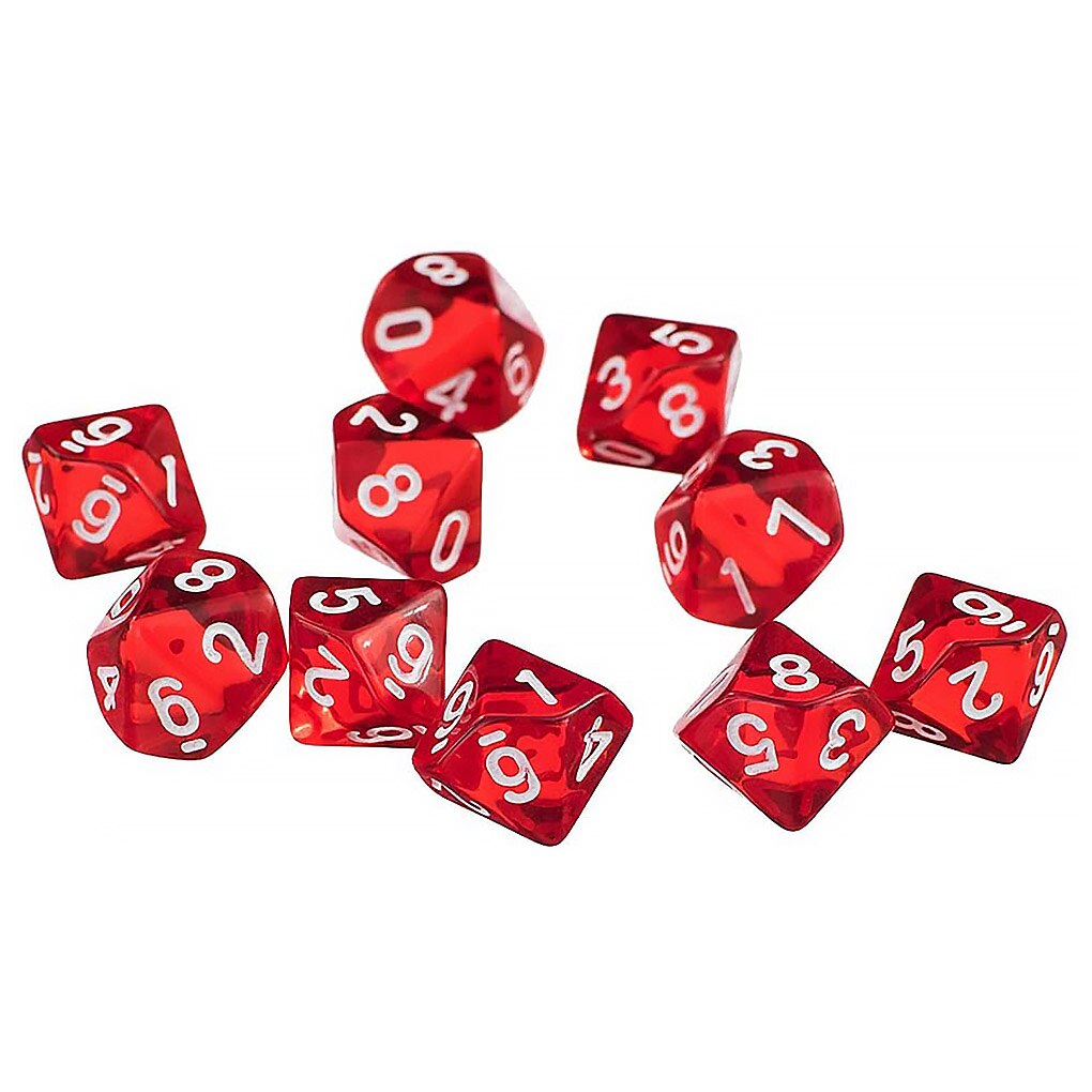 Cubes à 9 Faces en acrylique, lot de 10 pièces de 0 à 9 Faces, accessoires de jeux de société TRPG