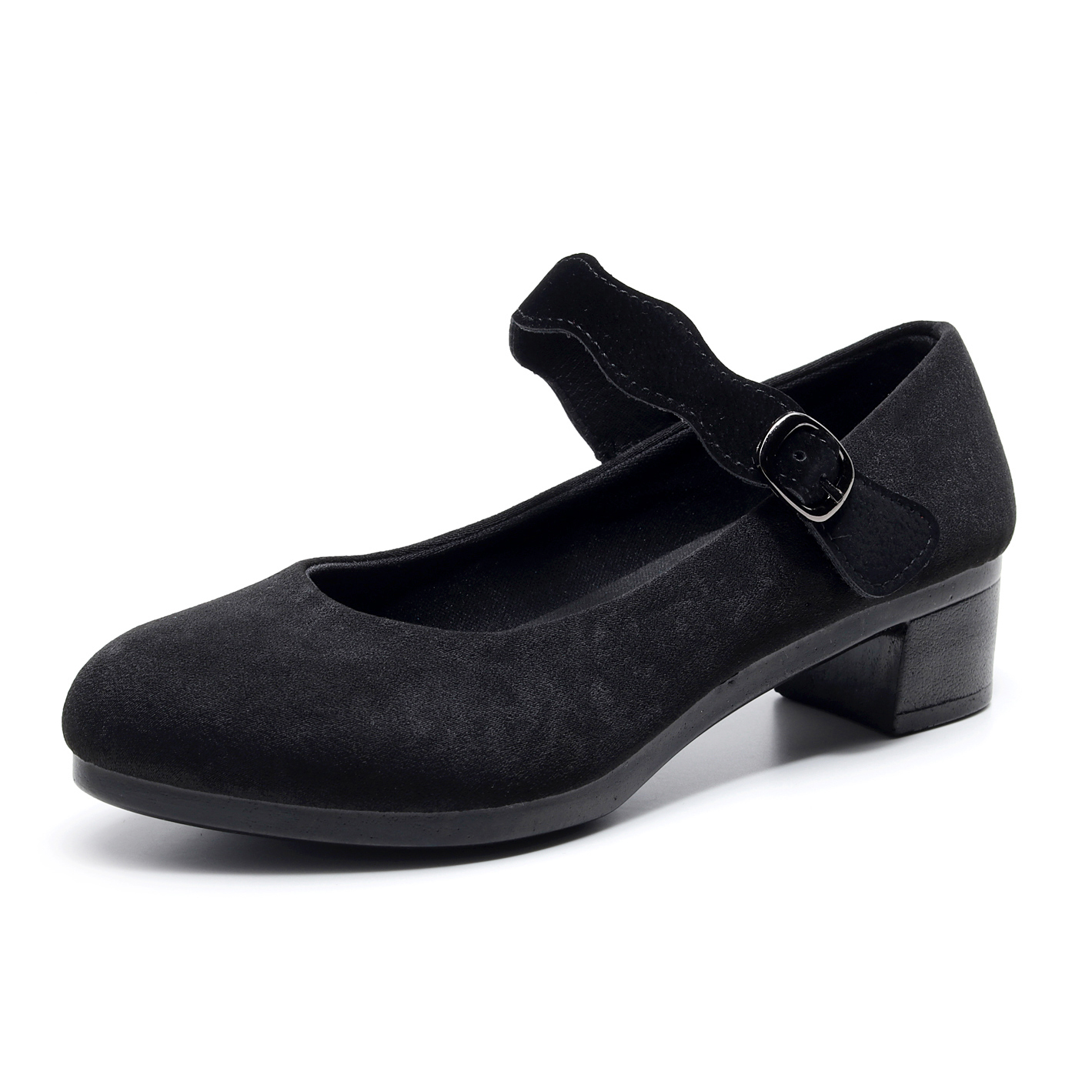 Kvinders hæle sko kvinder ballet hæle sko kvindelig arbejde kontor sorte hæle sko kvinder søde loafers blonde velcro: 41