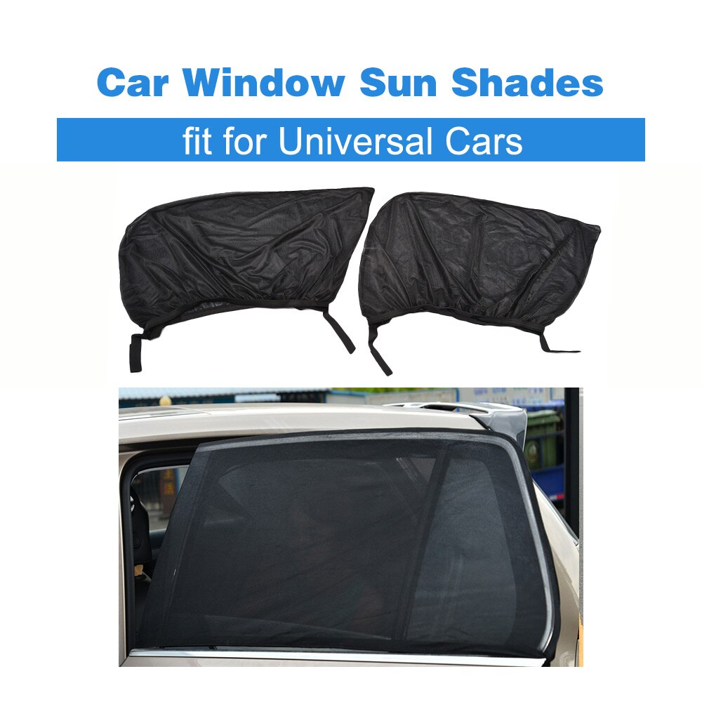 Universele Auto 2 stks 110X53 cm Verstelbare Auto Window Zonwering Zon Blocker Mesh Cover Visor Zonneschermen