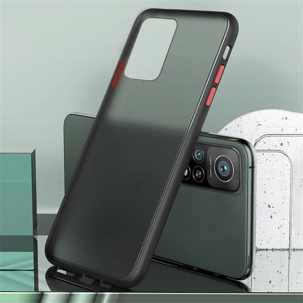 Para xiaomi mi 10t pro caso à prova de choque em xiomi mi10t armadura matte caso protetor do telefone mi10tpro tpu pele sentir capa escudo coque