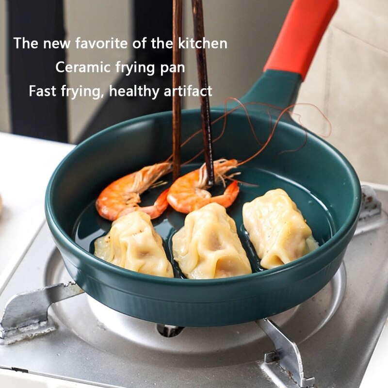 Ceramic Frying Pan 7.5" Nonstick Cooking Pot Saucepan Fry Pan Bread Pizza Egg Breakfast Maker