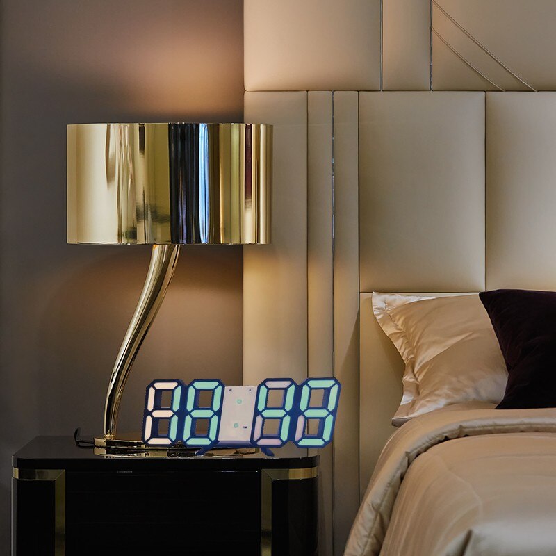 LED Clock Alarm Watch USB Charge Electronic Digital Clocks Wall Horology 3D Digital Home Decoration Office Table Desk Clock