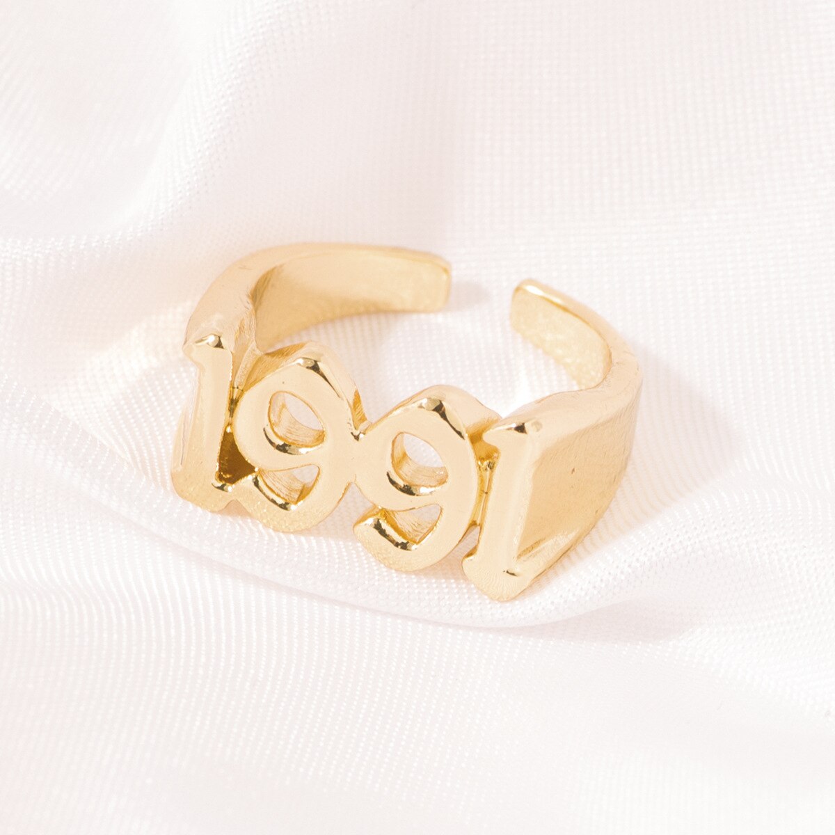 Year Number Ring for Women Stainless Steel Ring Simple Gold Rings Female Number Rings Best Friend Jewelry