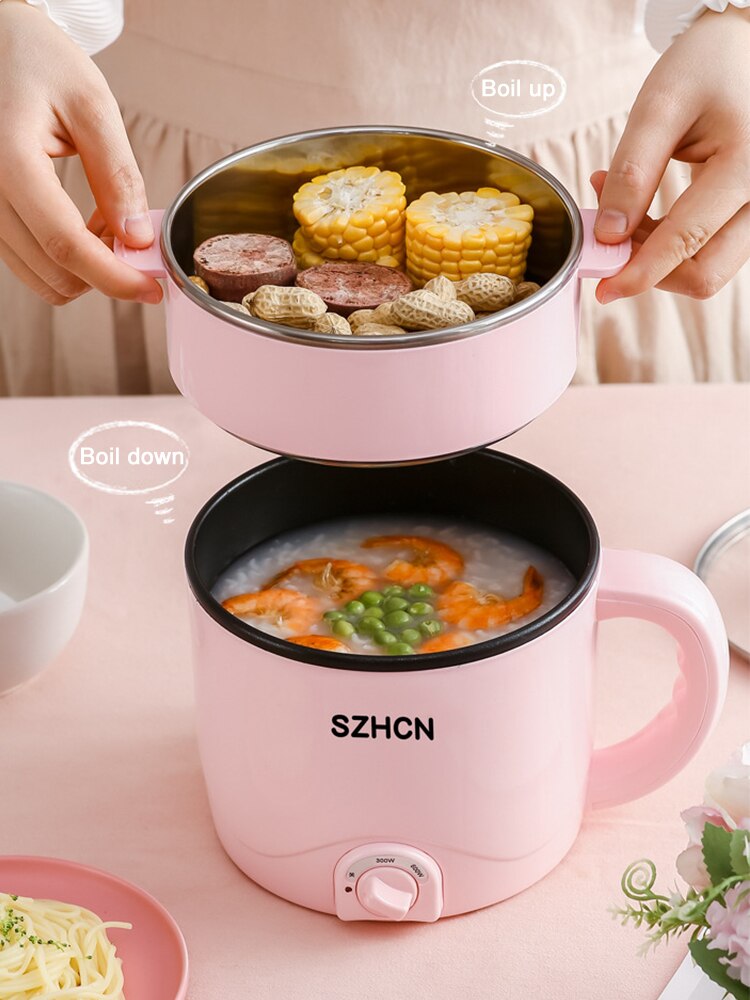 220V Mini Multifunction Electric Cooking Machine Household Single/Double Layer Pot Multi Electric Rice Cooker Non-stick CF42