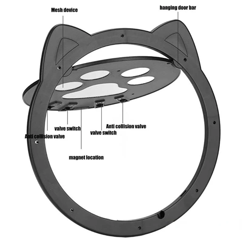 Magnetisk självstängande nätdörr för små hundar och katter med låsfunktion för nätdörr, fönster och veranda